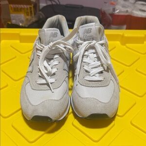 New Balance Cream and White Sneakers